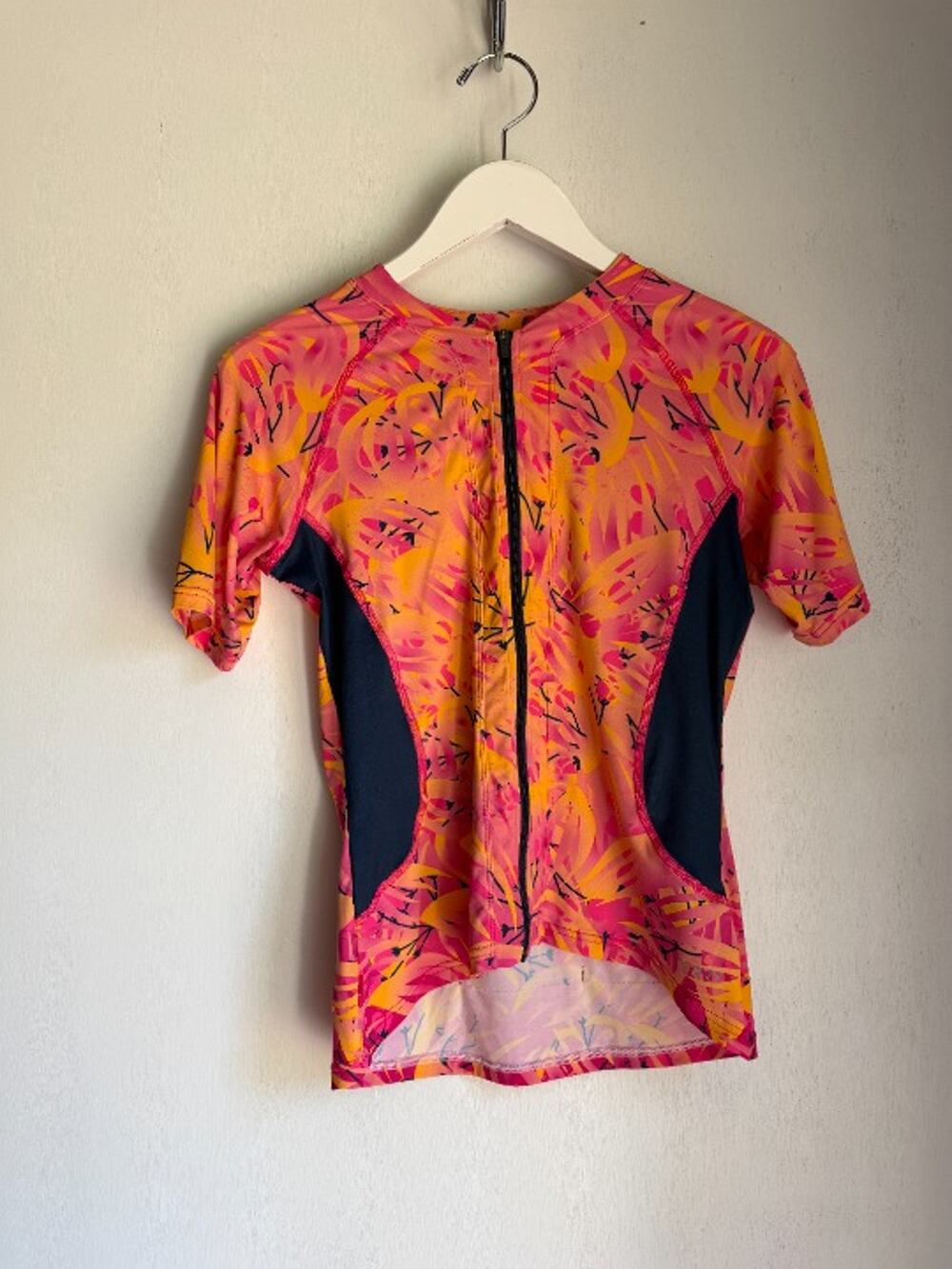 Terry Bella Prima Cycling Jersey Small Pink Orange Floral Bike Top Women